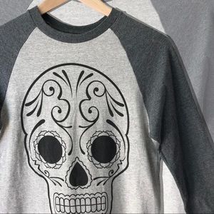 SugarSkull Design Raglan Top